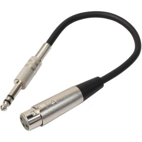 Resim Xlr 3-Pin Dişi 6.35MM Stereo Fiş Korumalı Mikrofon Ses KABLOSU-30CM 