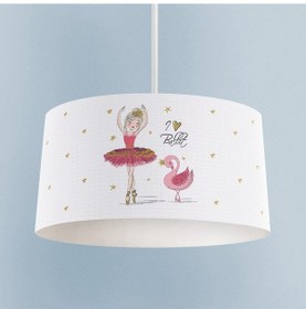 Resim Mekta Home Bebek Ve Çocuk Odası Pembe Balerin Ve Kuğu Desenli Avize Renkli 