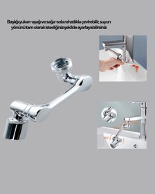 Resim Döner Musluk Başlığı Çok Açılı Robotik Kol Su Tasarruflu Çok Renkli 