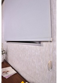 Resim Cappuccino Simli Düz Etek Dilimsiz İp Sr Cappuccino Zebra Stor Güneşlik Perde 