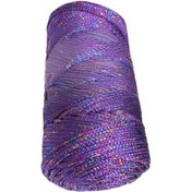 Resim Makrome İpi 3mm Polyester Mor Simli 