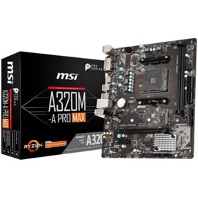 Resim MSI Am4 A320 Ddr4 A320m-a Pro Max 4x Sata 1x M2/x4 Hdmı Dvı Amd Ryzen Graphics 2x (Pcıe) Matx 