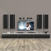 Resim Decoraktiv Eko 8d Mdf Tv Ünitesi Tv Sehpası - Beyaz - Siyah 