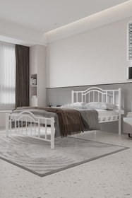 Resim ARGİMO Belinay Ferforje Metal Çift Kişilik Karyola Beyaz 