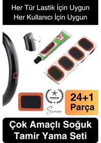 Resim Ekstra Güçlü 24 Parça Kolay Pratik Araba Bisiklet Motosiklet Soğuk Yama Lastik Tamir Yaması Seti Diğer 