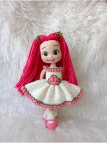 Resim OYUNCAKPARK Pembe Gül Bebek Amigurumi Organik Oyuncak 