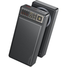 Resim YESIDO YP58 20.000 mAh Led Şarj Göstergeli 22.5W USB3.0 ve 20W Type-C Çıkışlı 15W Kablosuz Şarjlı PD Hızlı Şarj Magsafe Powerbank - Siyah 