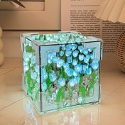 Resim 3D Lale Aynalı Gece Lambası - DIY Modern Çiçek Küp Lamba, Pilsiz, Sıcak Beyaz Dokunmatik Sensörlü, Yatak Odası, Oturma Odası, Ofis Dekoru, Hediye/Kadın/Kız Arkadaş Sevgililer Günü Doğum Günü 