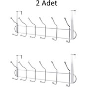 Resim Doğuş Mutfak 2 Adet Kapı Arkası Metal Pantalon Gömlek Havlu Bornoz Askısı 