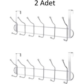 Resim Doğuş Mutfak 2 Adet Kapı Arkası Metal Pantalon Gömlek Havlu Bornoz Askısı 