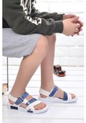 Resim Kiko Şb 2517-26 Orto Pedik Erkek Çocuk Sandalet Terlik Beyaz - Ma Beyaz - Mavi 