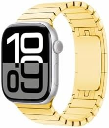 Resim CONSTRAIN - Apple ile uyumlu Watch 7 8 45mm Kordon Baklalı Metal Kordon - Altın 