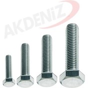 Resim Akdeniz Dın933 M10 100 Mm Galv. Kaplamalı Cıvata 500 Adet 