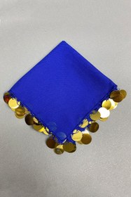 Resim Hobigram Saks Mavi Pullu Lüx Halay Mendili – Özel Tasarım, Aksesuar, Kaliteli Üretim, Göz Alıcı Stil – Kına 