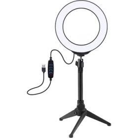 Resim Ally Puluz 6,2 cm LED Işık 16 cm Stand Youtuber Canlı Yayın Selfie Tiktok Makeup AL-32486 