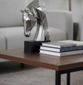 Resim Dekoratif Kitap Tutucu Kübit At Figürlü Biblo Gümüş 