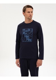 Resim Pierre Cardin Erkek Lacivert Pijama Takım 50322653-200 Lacivert 