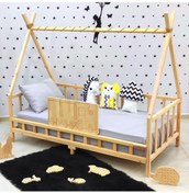 Resim Markaawm Montessori Yatak Ahşap Karyola Çocuk Ve Bebek Beşiği Tren Akçaağaç 