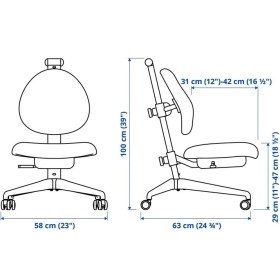 Resim IKEA Çocuk Çalışma Sandalyesiçocuk Çalışma Sandalyesi, Sarı Renk Ayarlanabilir Yükseklik 
