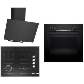 Resim Bosch HBF534EB3T - POP7C6O12O - DWK64PJ60T 3'lü Ankastre Set Siyah 278 