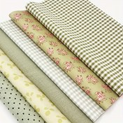 Resim 6 adet Yeşil DIY Kumaş Artıkları - Çiçek ve Gingham Desenleri, Polyester, El Dikiş ve El Sanatları Projeleri için Mükemmel, Dikiş Malzemeleri | Çiçek Desenleri | Polyester Kumaş, Dikiş Aksesuarları 