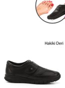 Resim GÖNDERİ(R) Kadın Siyah Dolgu Taban Hakiki Deri Ayakkabı 