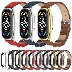 Resim Xiaomi Mi Kordon 7/7 Nfc Mıjobs Plus Metal Kasa Mikrofiber Deri Saat Kordonu 