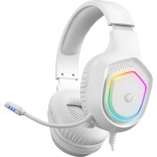 Resim Rampage RM-K90 Vector Beyaz Rgb LED 3,5mm Gaming Mikrofonlu Oyuncu Kulaklığı 