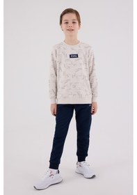 Resim U.S. Polo Assn. Lisanslı Erkek Çocuk Alt Üst 2 Parça Eşofman Takımı Us2230 Taş 