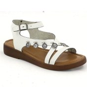 Resim Kadın Comfort Metal Aksesuarlı Deri Sandalet Beyaz 21983303y Yetişkin 