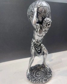 Resim Dekoratif Polyester Atlas Adam Heykeli Gümüş-eskitme 