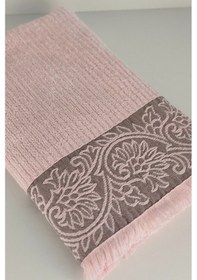 Resim Püsküllü Bambu Banyo Havlusu - Ekstra Yumuşak Bambu Havlu Somon 