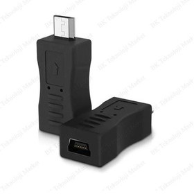 Resim Micro Usb Erkek To Mini Usb Dişi Veri Şarj Çevirici Adaptör 