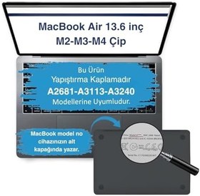 Resim McStorey MacBook Air 13.6 inç M2 M3 M4 Uyumlu Kılıf Seti (A2681 A3113 A3240) 3M Sevimli Kediler Desenli Sticker + Kristal Şeffaf Sert Kapak | Cute Cats Serisi Açık Yeşil 