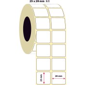Resim İşimiz Etiket 25X28MM Ikili Kuşe Etiket | 6 Rulo | 3000 Sarım | 