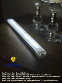 Resim erşahaydınlatma Hareket Sensörlü Şarjlı Led Lamba 30 Cm Beyaz Renk 