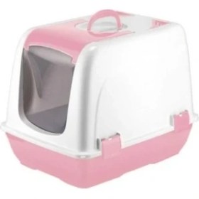Resim BRC Desing Mikopet Küçük Kapalı Kedi Tuvaleti Pembe 