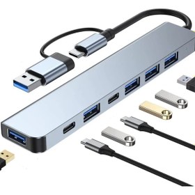 Resim Hobimtek 7 In 1 Usb / Type-c To Usb C. A, Usb 2.0 / 3.0 Çevirici Adaptör Çok Portlu Tak Çalıştır Usb Çevirici 