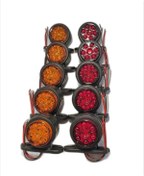 Resim POLATLI OTO AKSESUAR (10 Adet) Mercekli Mini Takoz 12 Ledli Sarı-kırmızı 12v-24v 