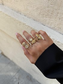 Resim 925 gümüş köşegen taş şövalye yüzük - Gold 