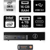 Resim Dell OptiPlex 7020MFF i5-14500T 16GB 4TB SSD W11H Mini Masaüstü Bilgisayar & PER4 USB Bellek 