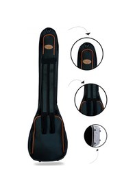 Resim Profesyonel Su Geçirmez 20 Mm Pedli Gigbag Kısa Bağlama Saz Kılıfı Siyah 