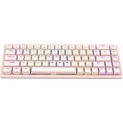 Resim Genel Markalar Rampage Rebel Pembe Low Profile Blue Switch Mekanik Gaming Oyuncu Klavye Us Layout Rainbow 