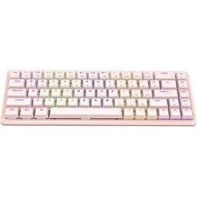 Resim Genel Markalar Rampage Rebel Pembe Low Profile Blue Switch Mekanik Gaming Oyuncu Klavye Us Layout Rainbow 