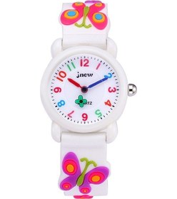 Resim Sones Jnew A335-86192 Çocuklar İçin 3d Silikon Sevimli Karikatür Entrikacı Kedi Su Geçirmez Kuvars Saat Pembe 