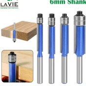 Resim Rulmanlı LAVIE 6mm Şaft Yüksek Kaliteli Metal Freze Kesici - Düz Kenar Trimming, Hassas Ahşap İşçiliği & Metal İşleme için Manuel El Aleti, Dayanıklı Ergonomik Tasarım 