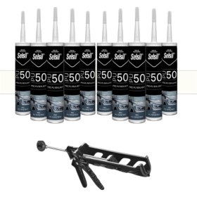 Resim Selsil Pu Mastik 280 Ml Beyaz 10 Adet , Plastik Tabanca Beyaz 