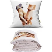 Resim Buluşma 1 Tv Battaniyeli Opsiyonel Dekoratif Araç İçi Yastık Çok Renkli 