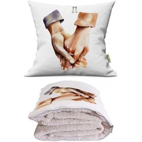 Resim Buluşma 1 Tv Battaniyeli Opsiyonel Dekoratif Araç İçi Yastık Çok Renkli 