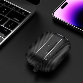 Resim SEIAIYG AirPods Pro 3 (2025) ile Uyumlu Kılıf, Yumuşak TPU Karbon Fiber Koruyucu Kapak, Darbeye Dayanıklı Karabina Kılıf, Şeffaf 